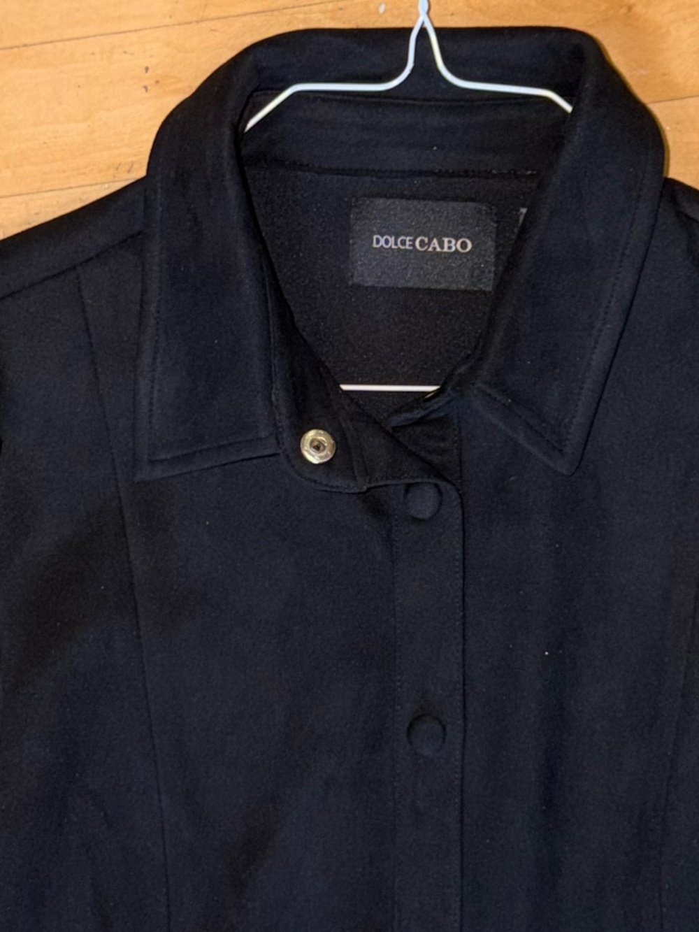 DolceCABO Black faux suede shirt dress, M, CB2732 - Picture 6 of 6